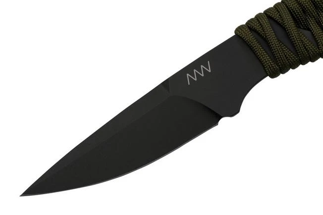 ANV Knives P100 Sleipner Cerakote, Olive Paracord, P100-039, Black Kydex Sheath, Neck Knife - Image 3