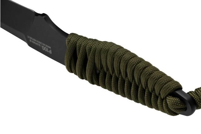ANV Knives P100 Sleipner Cerakote, Olive Paracord, P100-039, Black Kydex Sheath, Neck Knife - Image 4