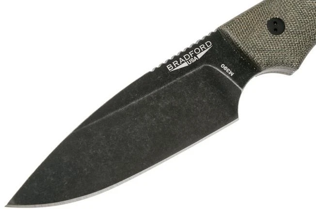 Bradford Knives 3D OD Green Micarta, Guardian4, Sabre, Nimbus Finish, Black Fasteners - Image 3