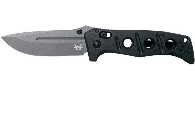 Benchmade 275GY-1 Sibert Adamas Black G10, Tungsten Grey Pocket Knife, Shane Sibert Design