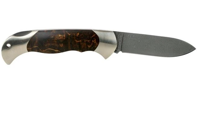 Böker Scout Spearpoint Curly Birch Damascus 112202DAM Birch Root Wood, Pocket Knife - Image 2