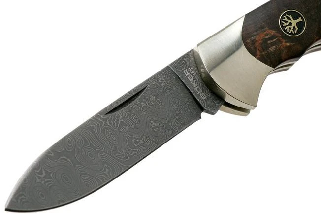Böker Scout Spearpoint Curly Birch Damascus 112202DAM Birch Root Wood, Pocket Knife - Image 3