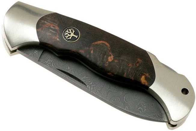 Böker Scout Spearpoint Curly Birch Damascus 112202DAM Birch Root Wood, Pocket Knife - Image 4