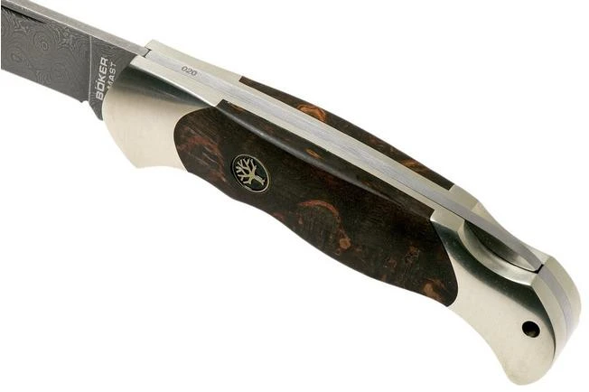 Böker Scout Spearpoint Curly Birch Damascus 112202DAM Birch Root Wood, Pocket Knife - Image 7