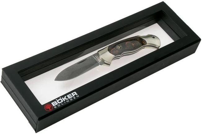 Böker Scout Spearpoint Curly Birch Damascus 112202DAM Birch Root Wood, Pocket Knife - Image 8