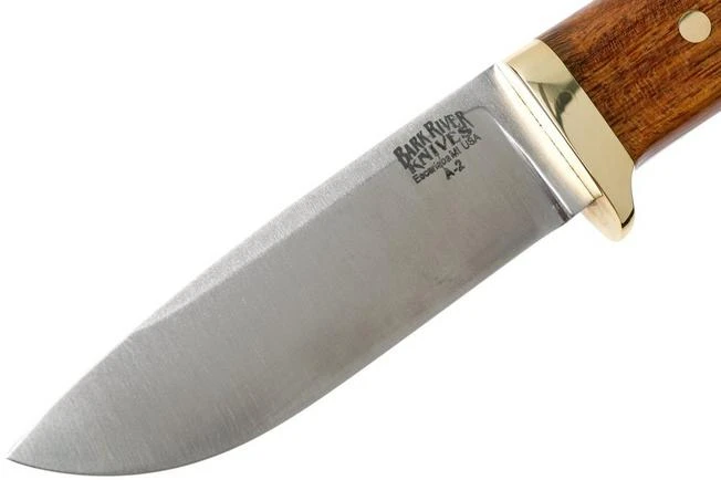 Bark River - Classic Drop Point Hunter A2 Brass Desert Ironwood Hunting Knife - Image 3