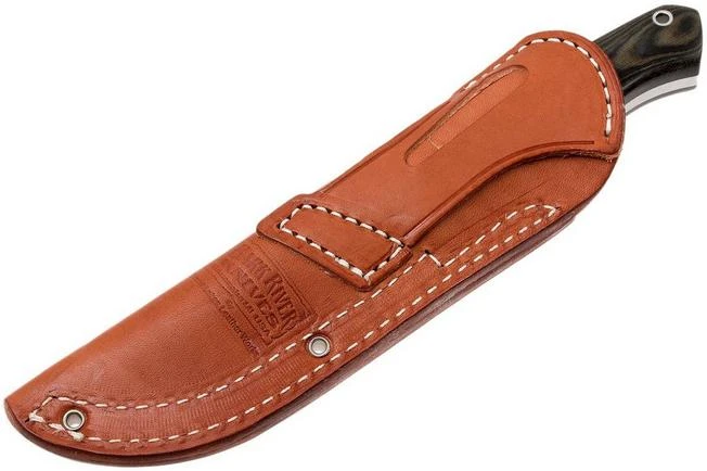 Bark River GamesKeeper A2, Black Green Linen Micarta, Brown Sheath - Image 8