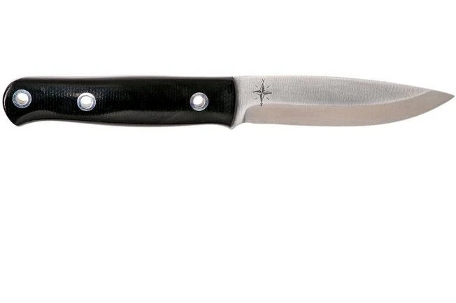 Bark River Mini Bushcrafter CPM 3V, Black Canvas Micarta, Hollow Pins - Image 2