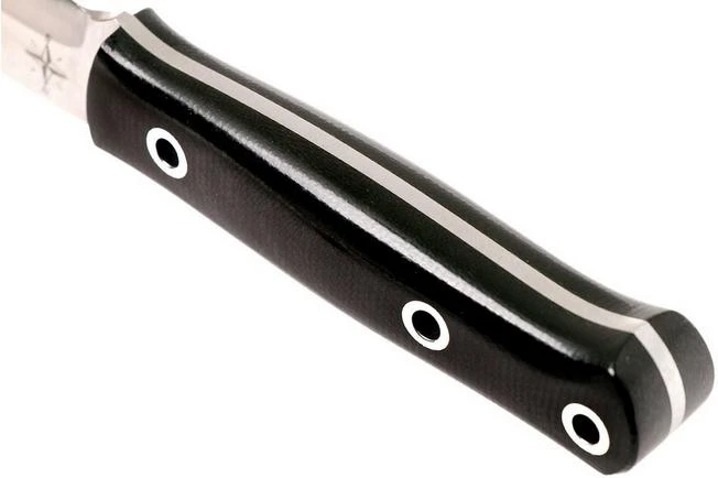 Bark River Mini Bushcrafter CPM 3V, Black Canvas Micarta, Hollow Pins - Image 4