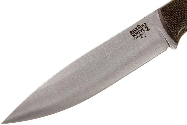 Bark River Aurora LT A2, Green Canvas Micarta, Red Liners - Image 3