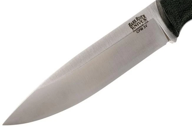 Bark River Aurora 3V, Black Canvas Micarta Bushcraft Knife - Image 3