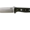 Bark River Bravo 1 A2, Black & Green Linnen Micarta, Brown Sheath