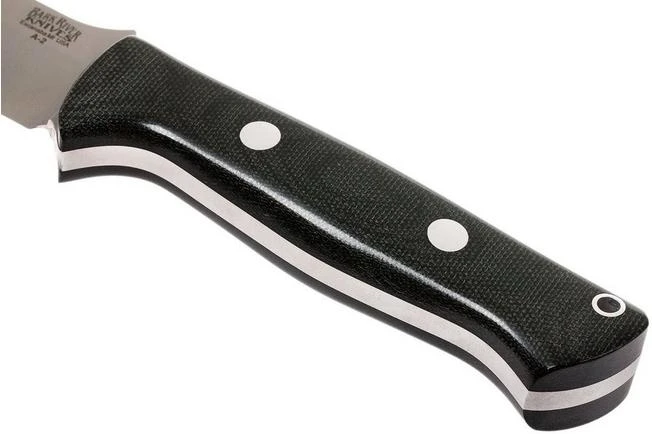Bark River Bravo 1.5 A2, Black Canvas Micarta, Brown Sheath - Image 4