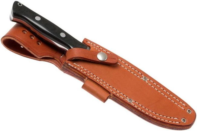 Bark River Bravo 1.5 A2, Black Canvas Micarta, Brown Sheath - Image 7