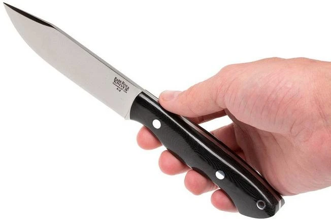 Bark River Sahara Hunter A2, Black Linen Micarta, Brown Sheath - Image 6