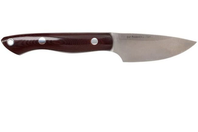 Bark River Kalahari Bushman A2, Maroon Linen Micarta, Brown Sheath - Image 2