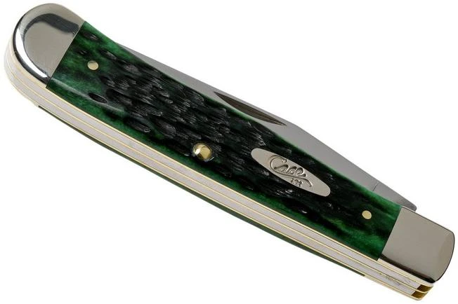 Case Trapper Pocket Worn Bermuda Green Bone, Peach Seed Jig, 09720, 6254 SS Pocket Knife - Image 4