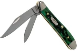 Case Peanut Pocket Worn Bermuda Green Bone, Peach Seed Jig, 09726, 6220 SS Pocket Knife