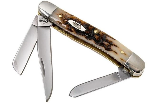 Case Medium Stockman Amber Jigged Bone, 00042, 6318 SS Pocket Knife