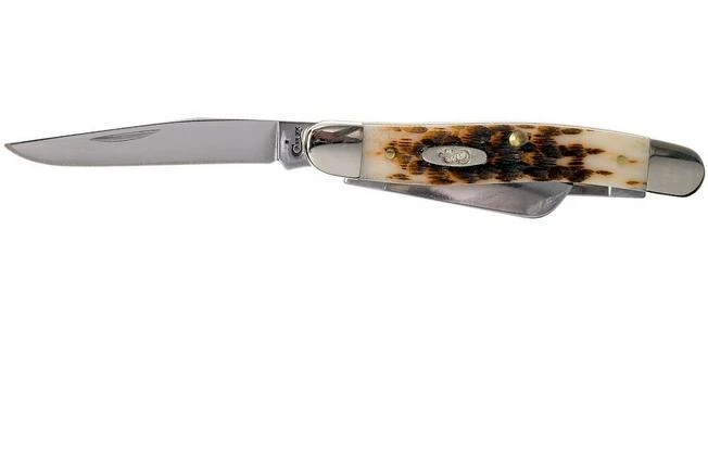 Case Medium Stockman Amber Jigged Bone, 00042, 6318 SS Pocket Knife - Image 2