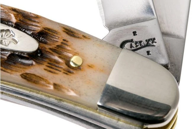 Case Medium Stockman Amber Jigged Bone, 00042, 6318 SS Pocket Knife - Image 6