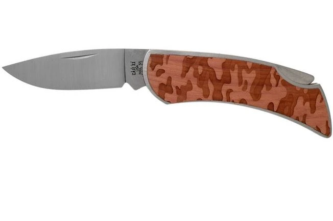 Case X Woodchuck Executive Lockback Brushed Stainless, Camo, 64323, M1300L SS Pocket Knife