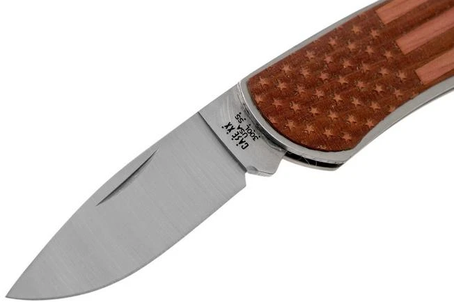 Case X Woodchuck Executive Lockback Brushed Stainless, Flag, 64324, M1300L SS Pocket Knife - Image 3