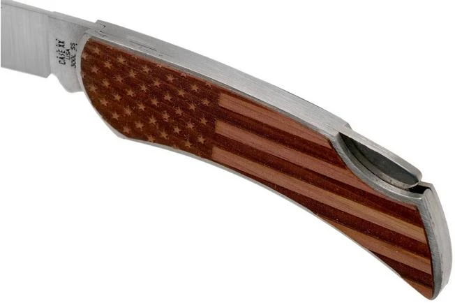 Case X Woodchuck Executive Lockback Brushed Stainless, Flag, 64324, M1300L SS Pocket Knife - Image 6