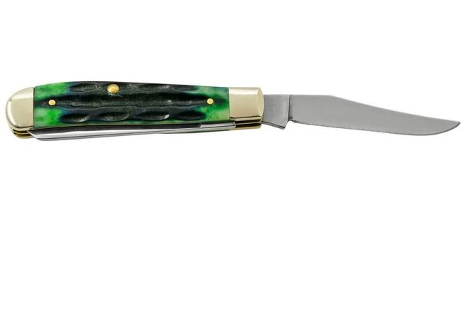 Case Jig Mini Trapper, Hunter Green Bone, Deep Canyon, 75834, 6207 SS, Pocket Knife - Image 2