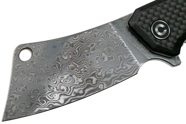 Civivi Mini Mastodon C2011DS-1 Damascus, Carbon Fibre & Black G10 Pocket Knife - Image 3