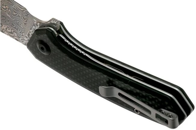 Civivi Mini Mastodon C2011DS-1 Damascus, Carbon Fibre & Black G10 Pocket Knife - Image 5