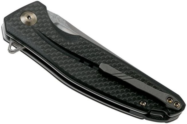 Civivi Statera C901DS Damascus, Carbon Fibre & Black G10 Pocket Knife - Image 3