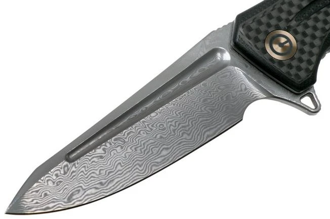 Civivi Statera C901DS Damascus, Carbon Fibre & Black G10 Pocket Knife - Image 4