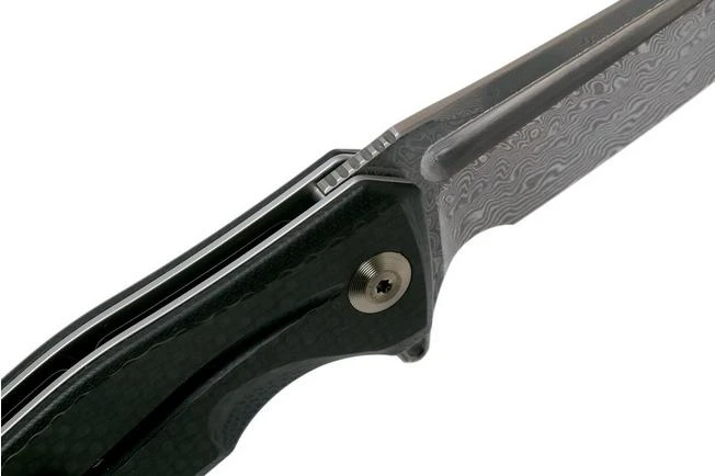 Civivi Statera C901DS Damascus, Carbon Fibre & Black G10 Pocket Knife - Image 6