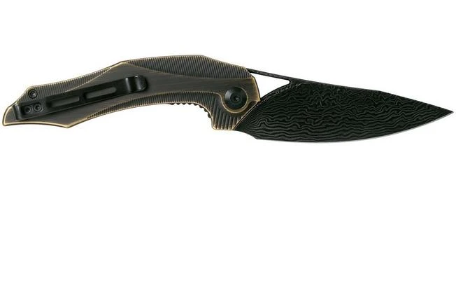 Civivi Plethiros C904DS-3 Damascus, Brass Pocket Knife, Elijah Isham Design - Image 2