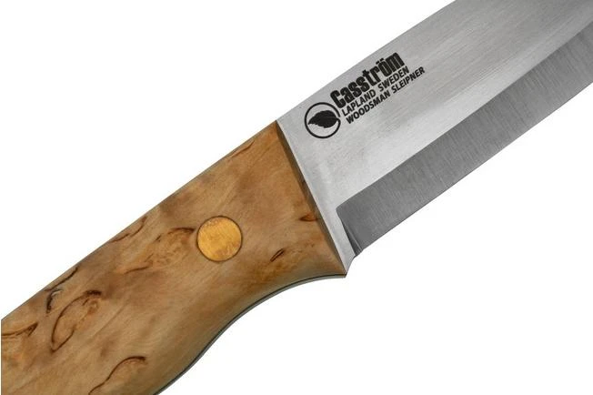 Casström Woodsman Knife Curly Birch, Sleipner Scandi Grind 10804 - Image 5