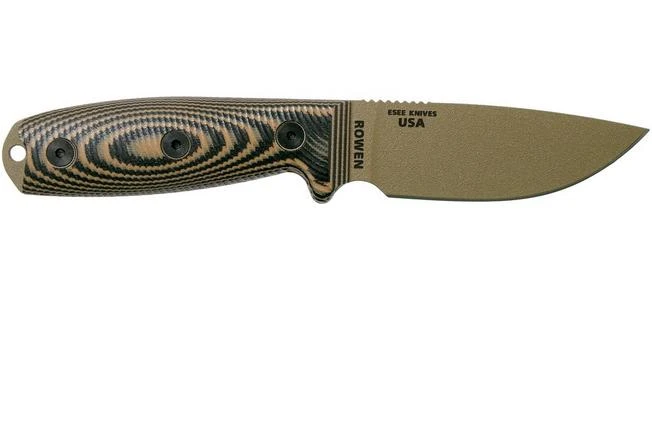 ESEE Model 3 Dark Earth Blade 3D Coyote-Black G10 Survival Knife 3PMDE-005 Black Sheath + Belt Clip - Image 2