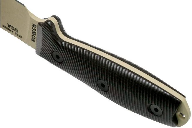 ESEE Model 3 Desert Tan Blade 3D Blood-Black G10 Survival Knife 3PMDT-004 Black Sheath + Belt Clip - Image 3