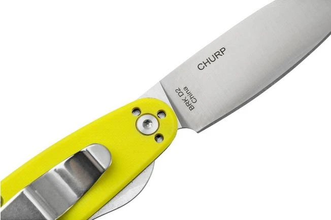 ESEE Churp EE-CH-05 D2, Yellow Micarta Pocket Knife - Image 6