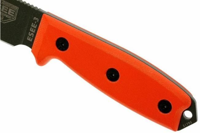 ESEE Model 3 OD Blade, Orange Handle 3P-KO-OD Survival Knife Without Sheath - Image 3