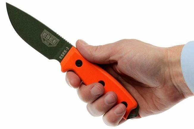 ESEE Model 3 OD Blade, Orange Handle 3P-KO-OD Survival Knife Without Sheath - Image 5