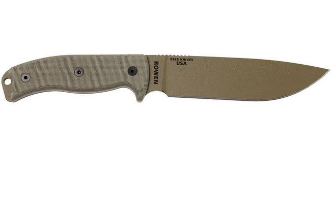 ESEE Model 6 Desert Tan Blade 6P-DE Survival Knife With Black Sheath + Belt Clip - Image 2