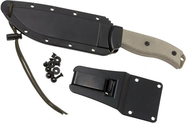 ESEE Model 6 Desert Tan Blade 6P-DE Survival Knife With Black Sheath + Belt Clip - Image 8