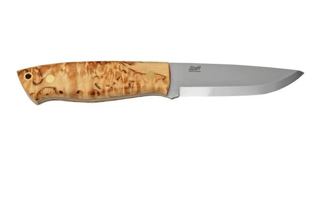 Brisa Trapper 95, N690Co Scandi, Stabilized Curly Birch, Fixed Knife - Image 2