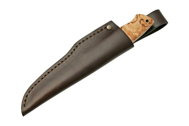 Brisa Trapper 95, N690Co Scandi, Stabilized Curly Birch, Fixed Knife - Image 6