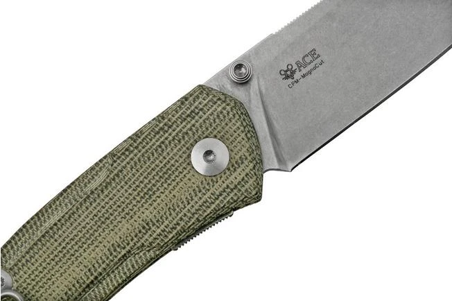 GiantMouse ACE Iona V2 Green Canvas Stonewashed Magnacut, Pocket Knife - Image 5