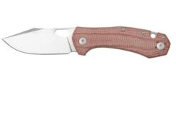 GiantMouse ACE Atelier, Elmax Stonewashed, Red Canvas Micarta Pocket Knife