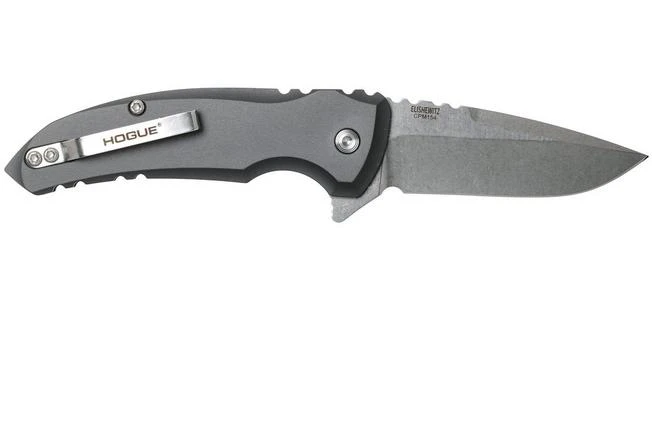 Hogue X1 Microflip Grey Droppoint Pocket Knife 24172, Allen Elishewitz Design - Image 2