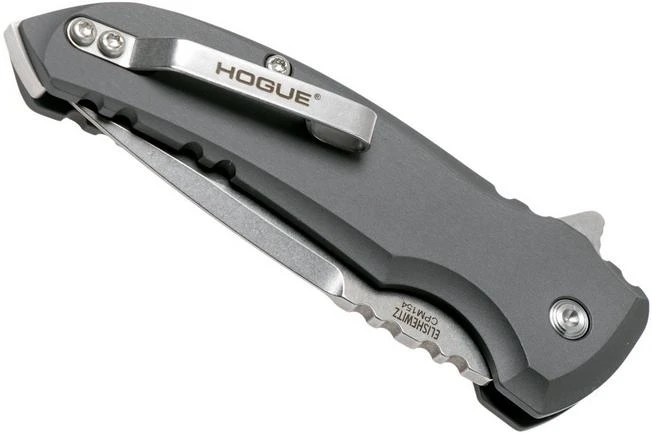Hogue X1 Microflip Grey Droppoint Pocket Knife 24172, Allen Elishewitz Design - Image 4