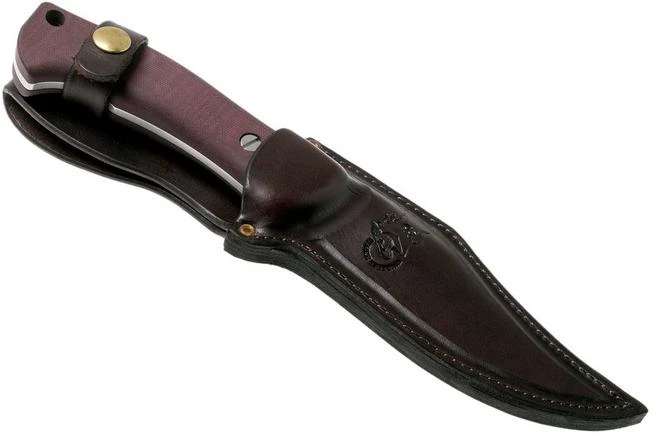 Rick Hinderer Ranch Bowie Burgundy Canvas Micarta, Stonewashed, Bowie Knife - Image 7